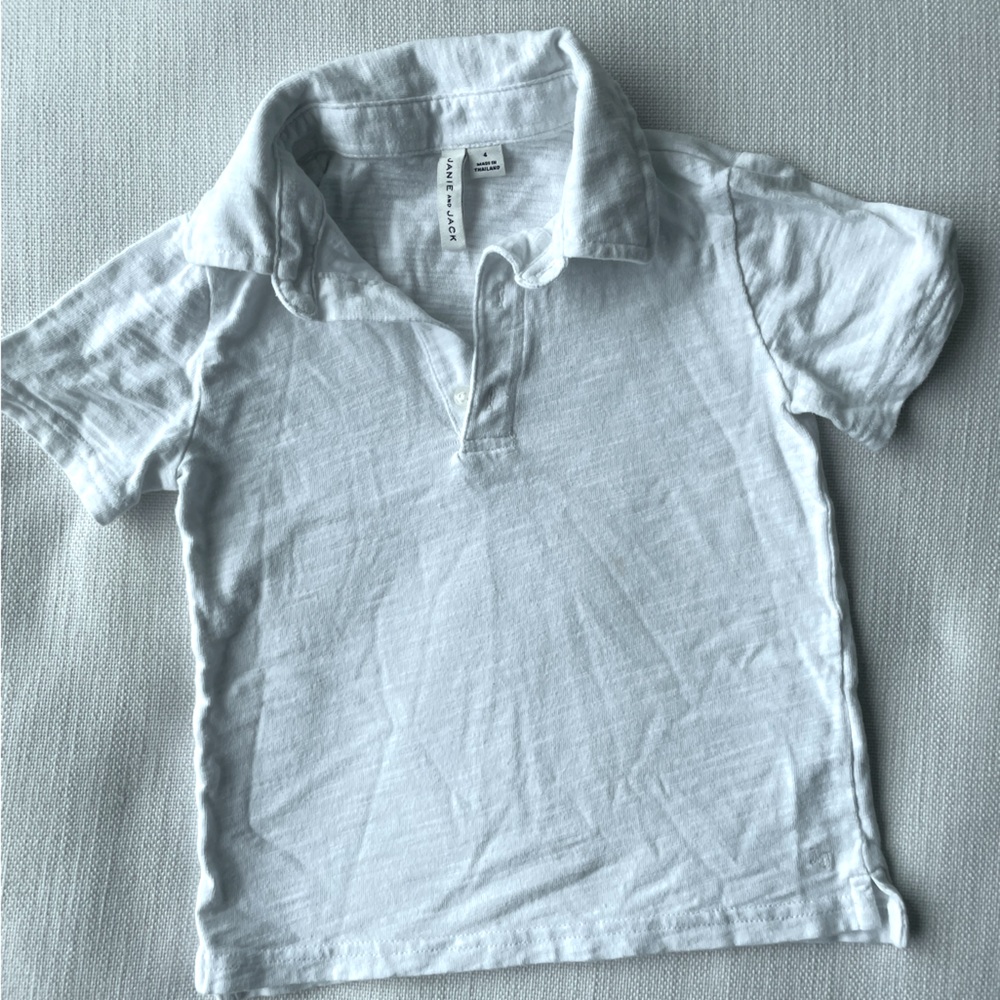 Janie and Jack White Polo 4T
